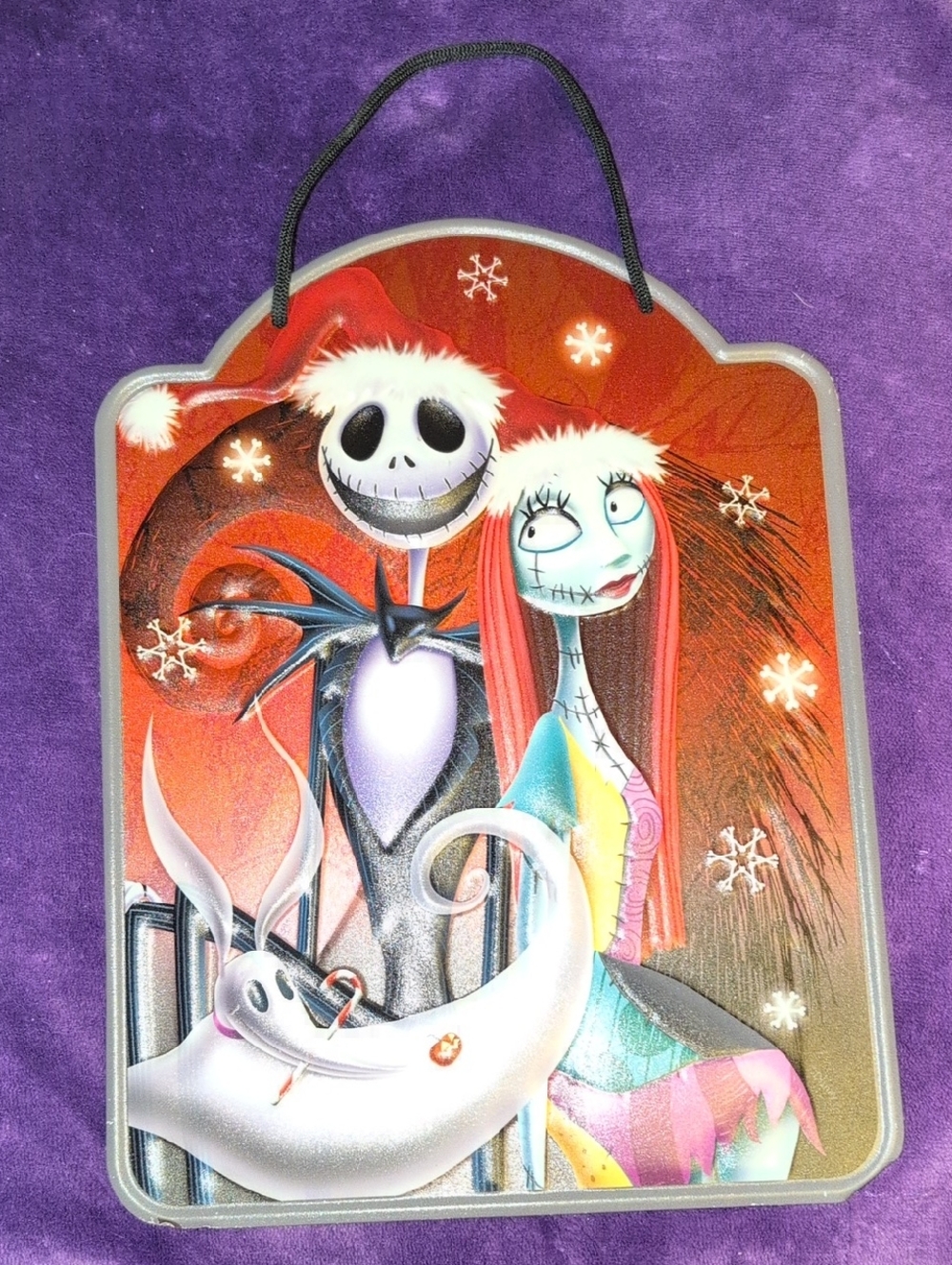 The Nightmare Before Christmas Jack & Sally Holiday Wall Plaque - Red